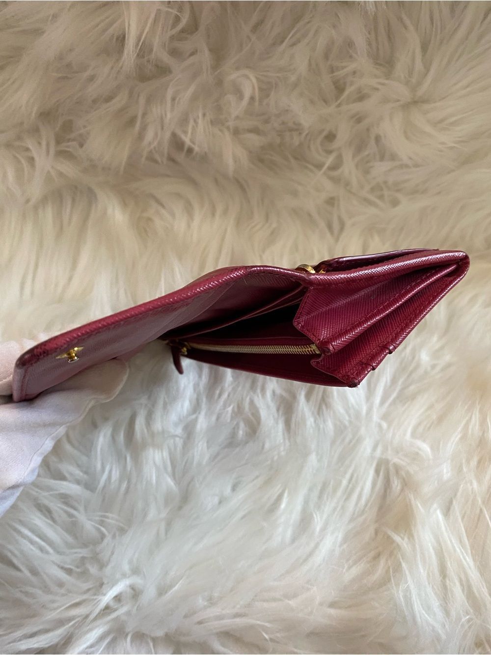 🛍️ Prada Authentic Pink Saffiano Leather Long Wallet/WOC - Picture 14 of 16
